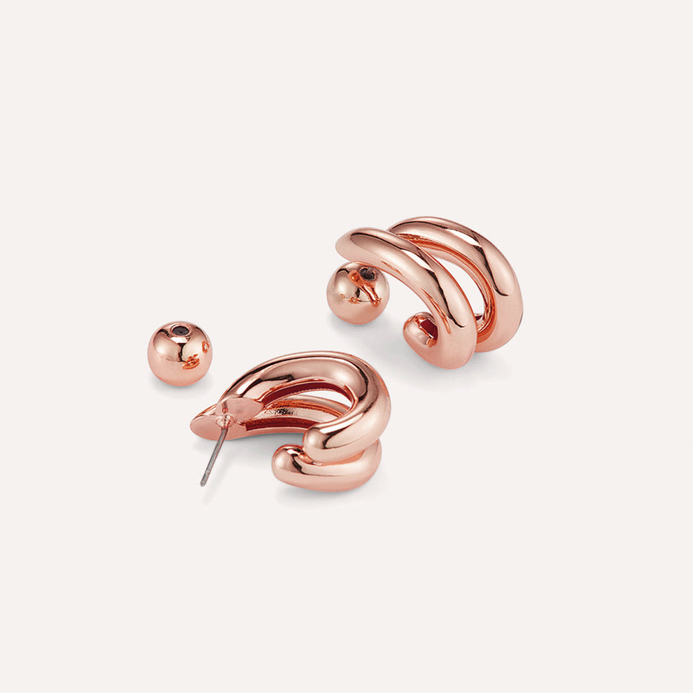 Gold Plated Florence Double Hoops