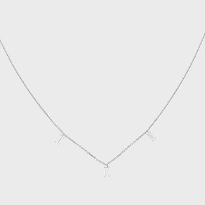 Gold Baguette Diamond Necklace