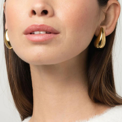 Chunky Gold Teardrop Earrings