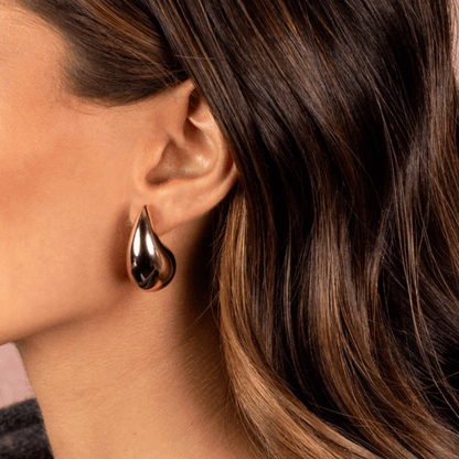 Chunky Gold Teardrop Earrings