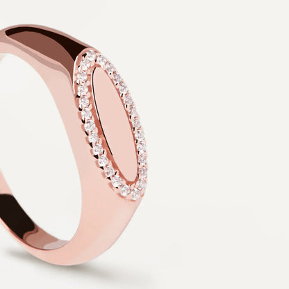 Zirconia Lace Engravable Ring