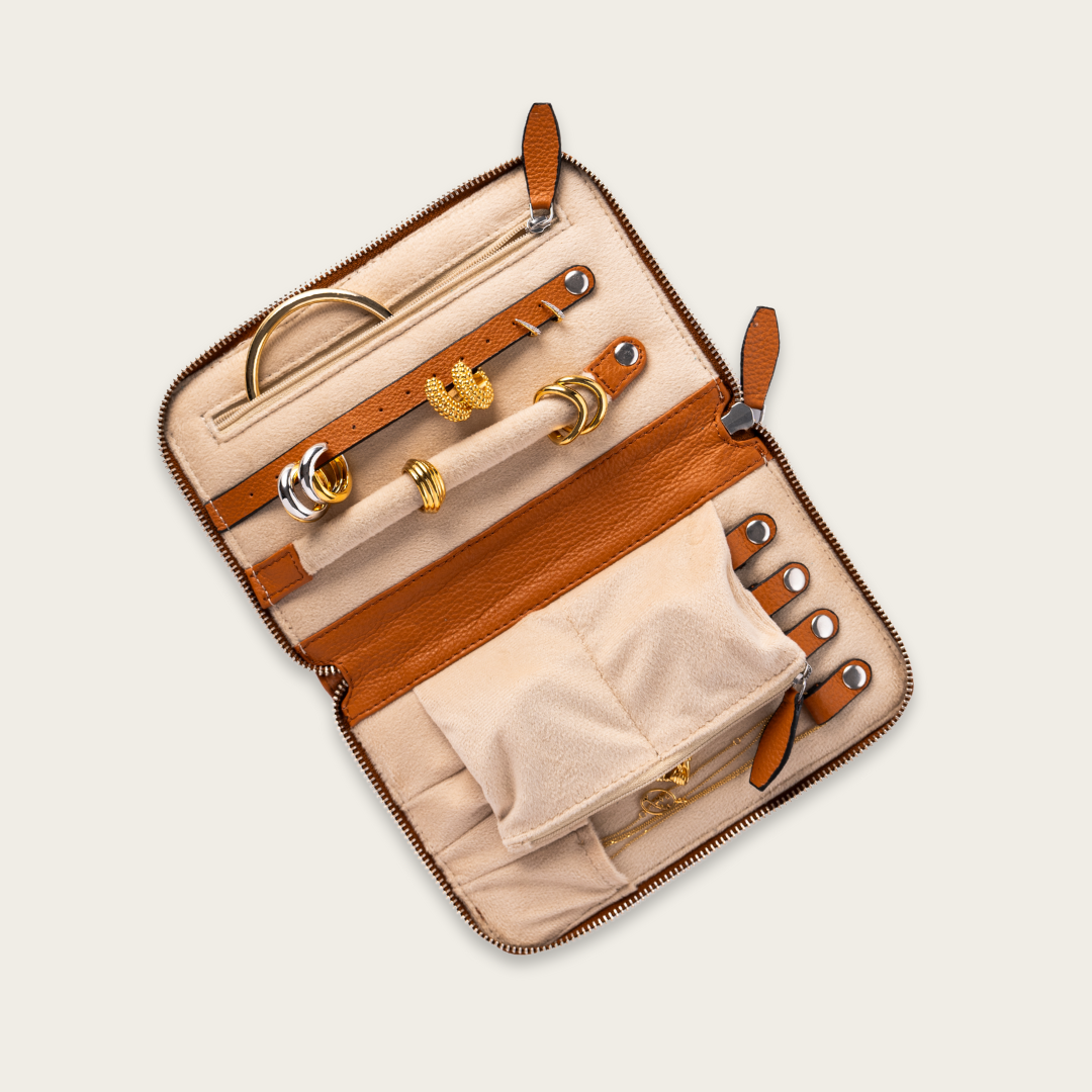 Tan Portable Jewellery Case