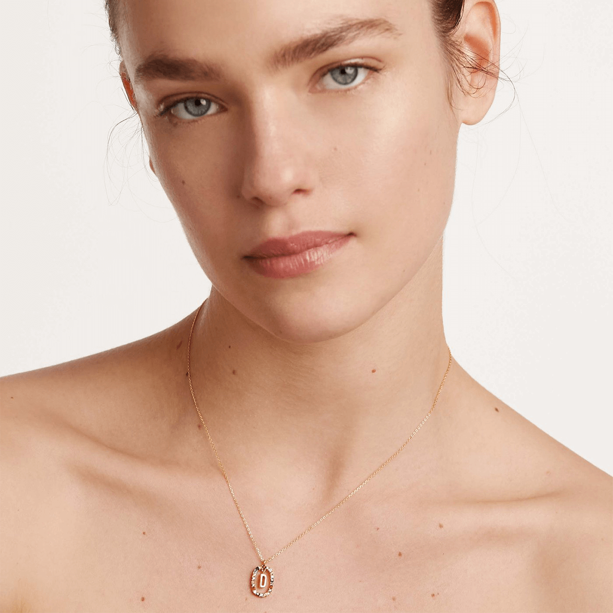Letter D Oval Gem Pendant