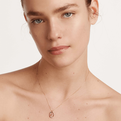 Letter D Oval Gem Pendant