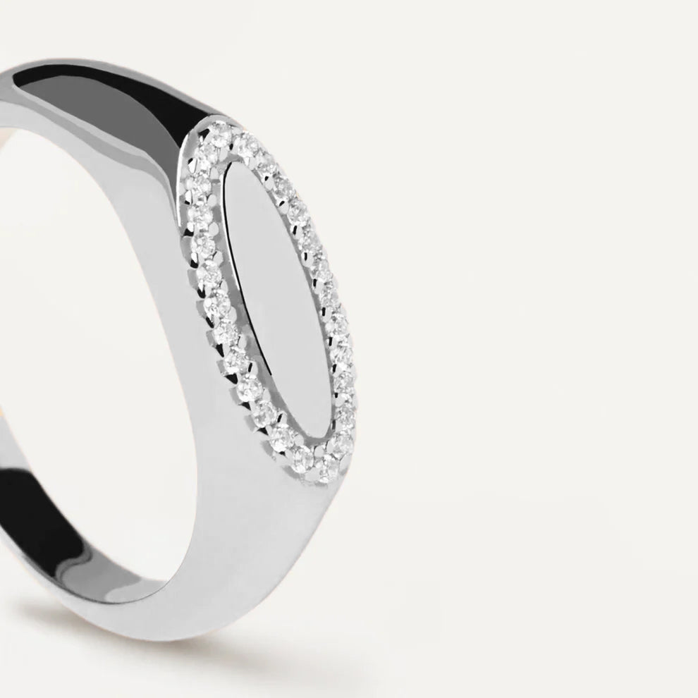 Zirconia Lace Engravable Ring