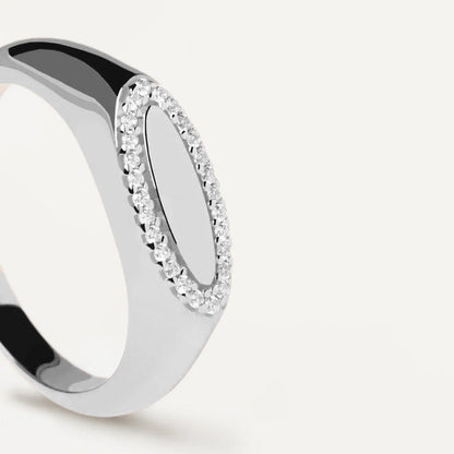 Zirconia Lace Engravable Ring