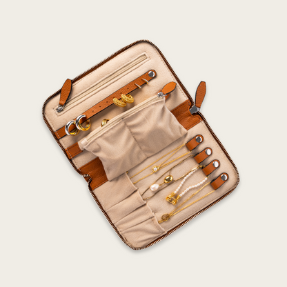 Tan Portable Jewellery Case