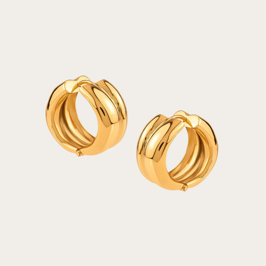 22K Gold Chubby Hoops