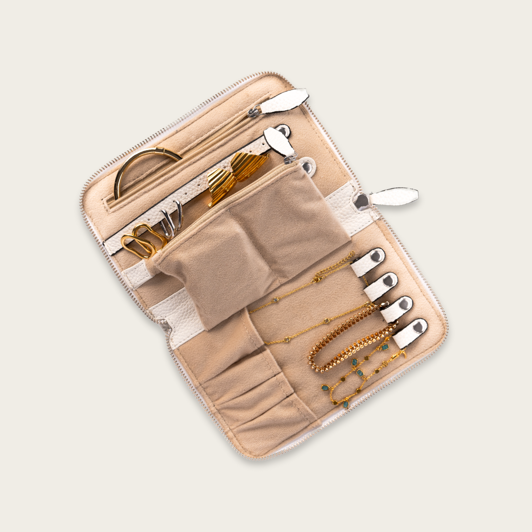 White Travel Jewellery Case
