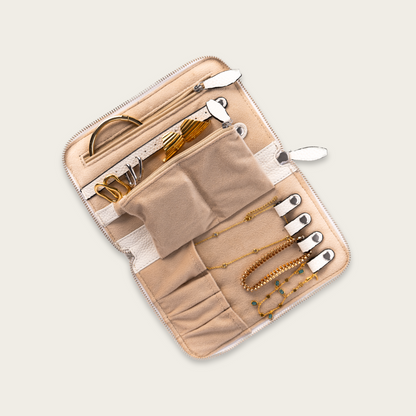 White Travel Jewellery Case