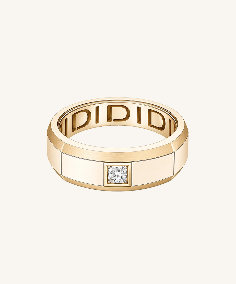 Modern Diamond Signet Ring