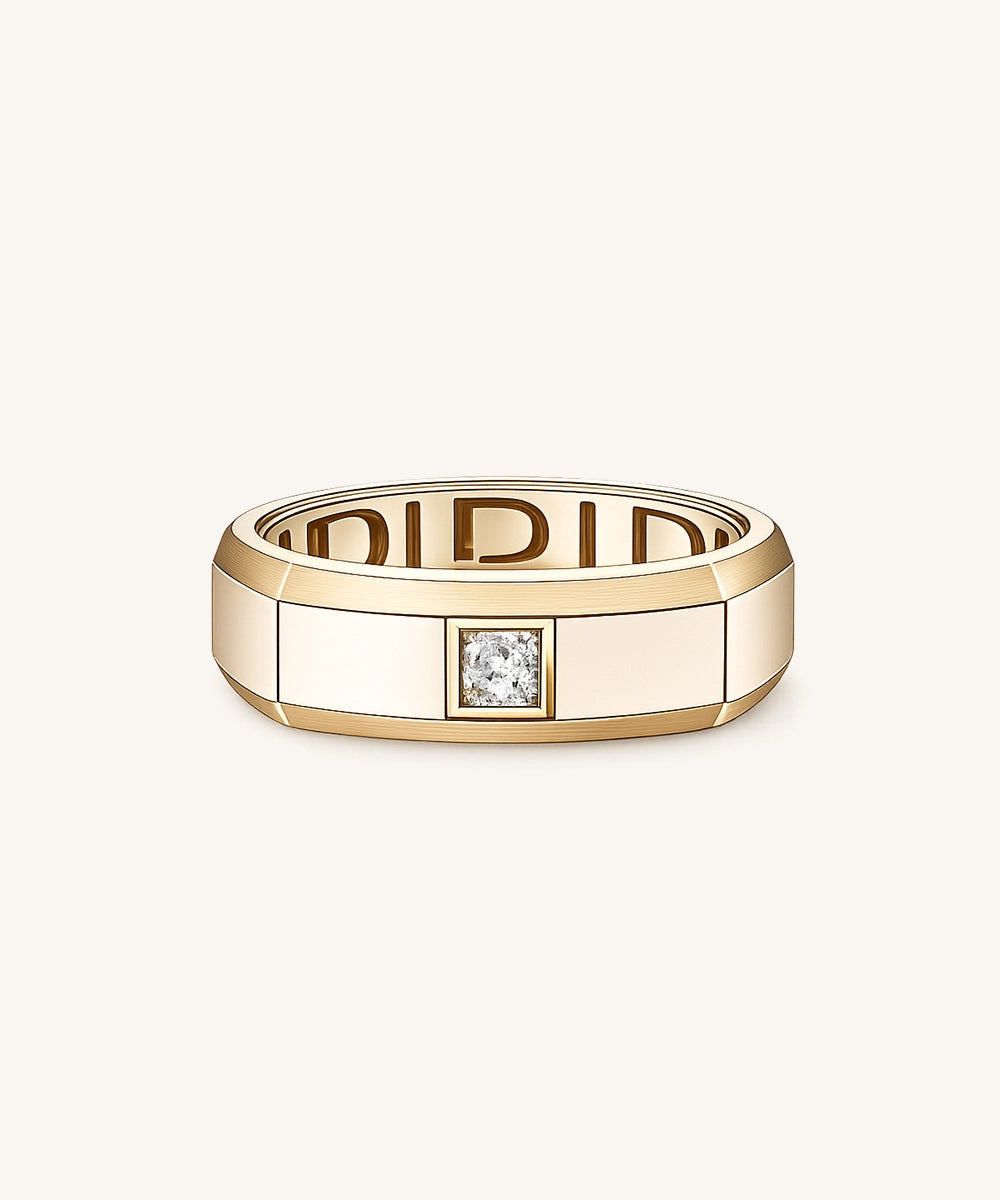 Modern Diamond Signet Ring