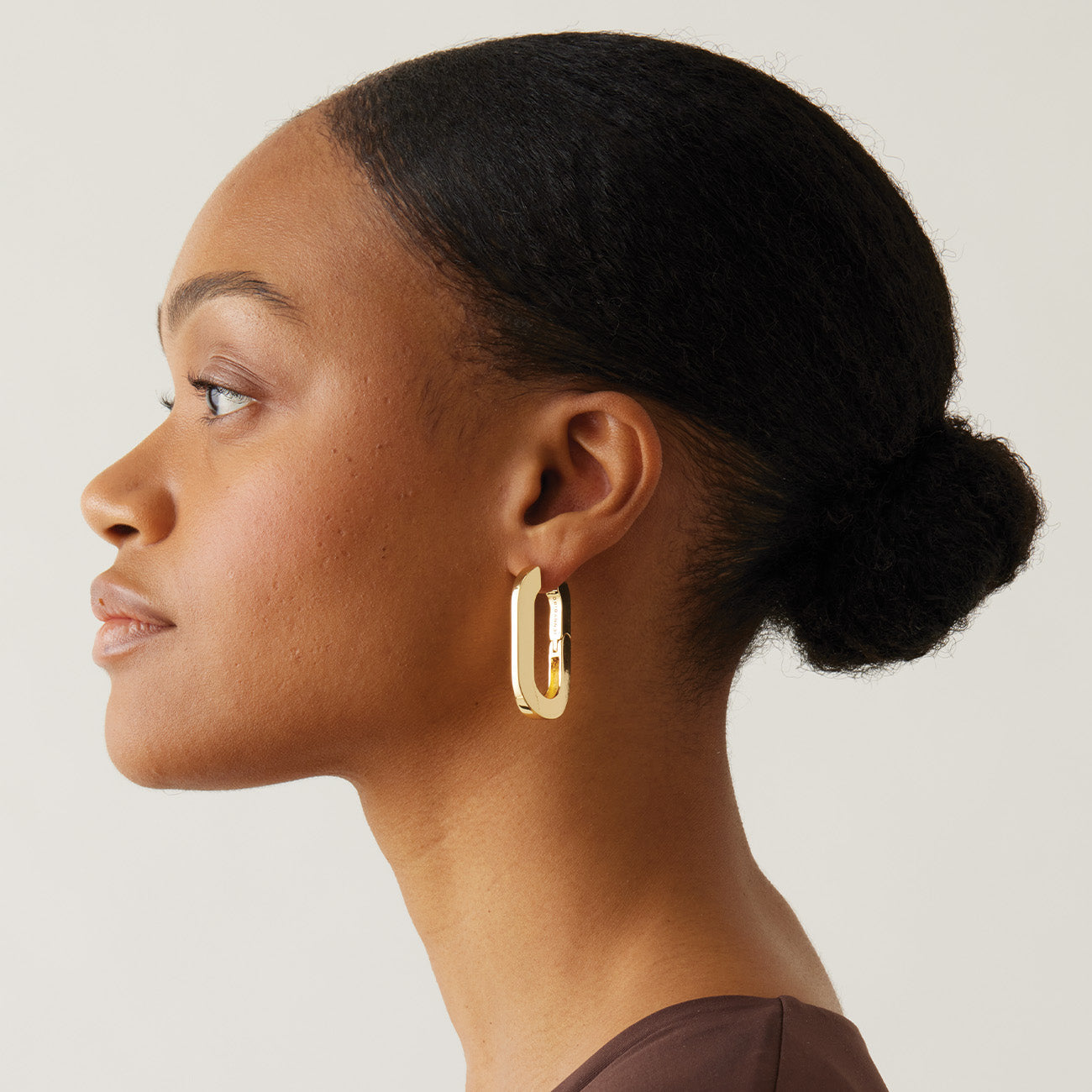 Gold Plated Oversized U Earrings