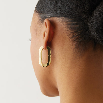 Gold Plated Oversized U Earrings