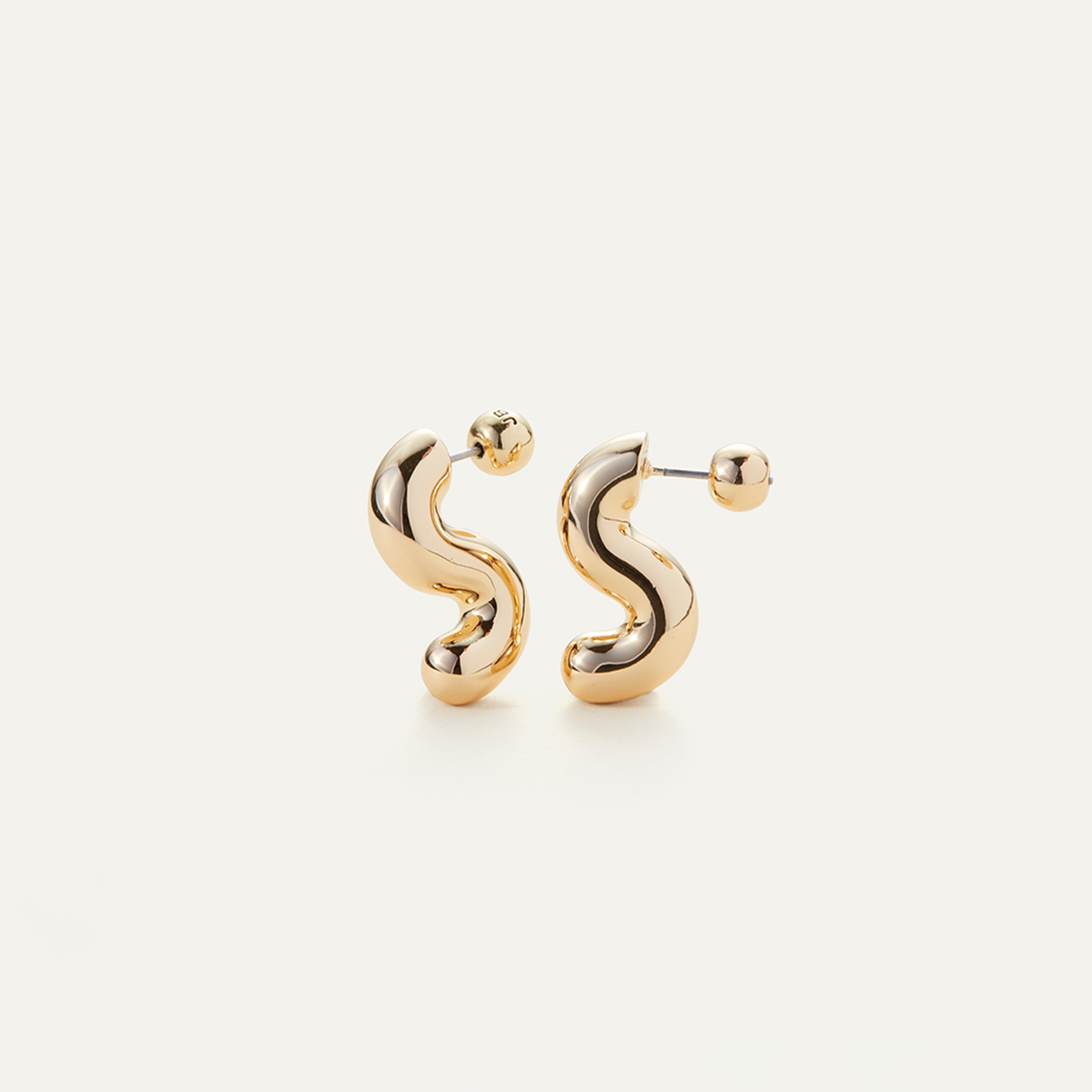 14K Gold Mini S-curve Earrings