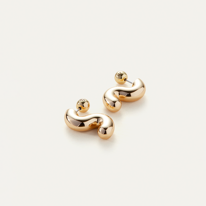 14K Gold Mini S-curve Earrings