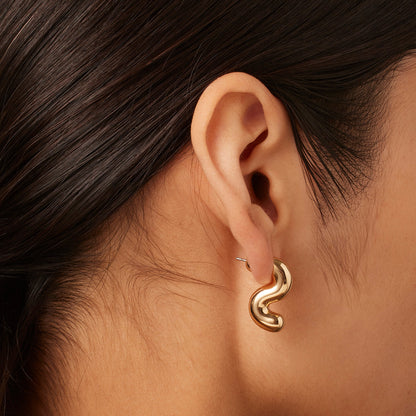 14K Gold Mini S-curve Earrings