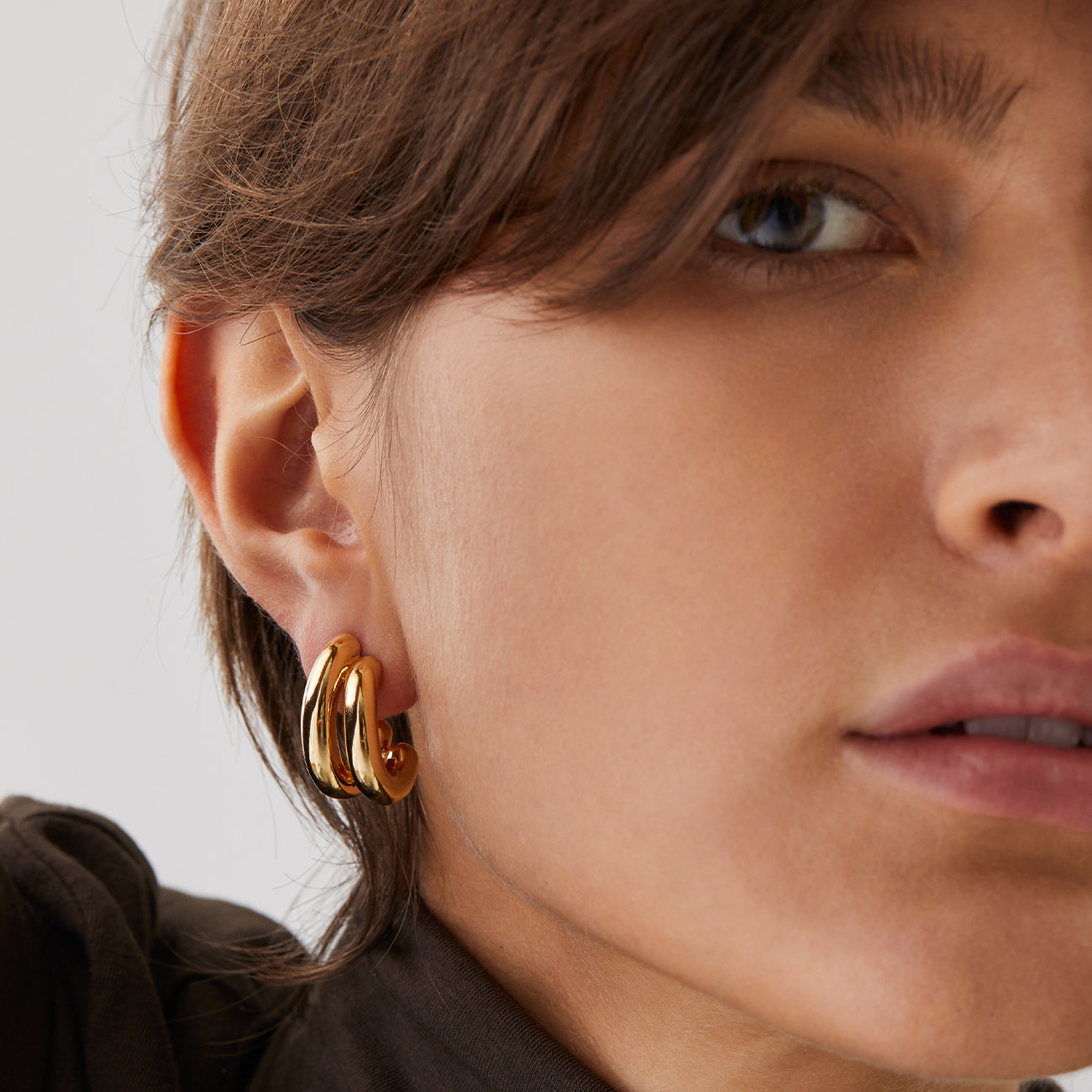 Gold Plated Florence Double Hoops
