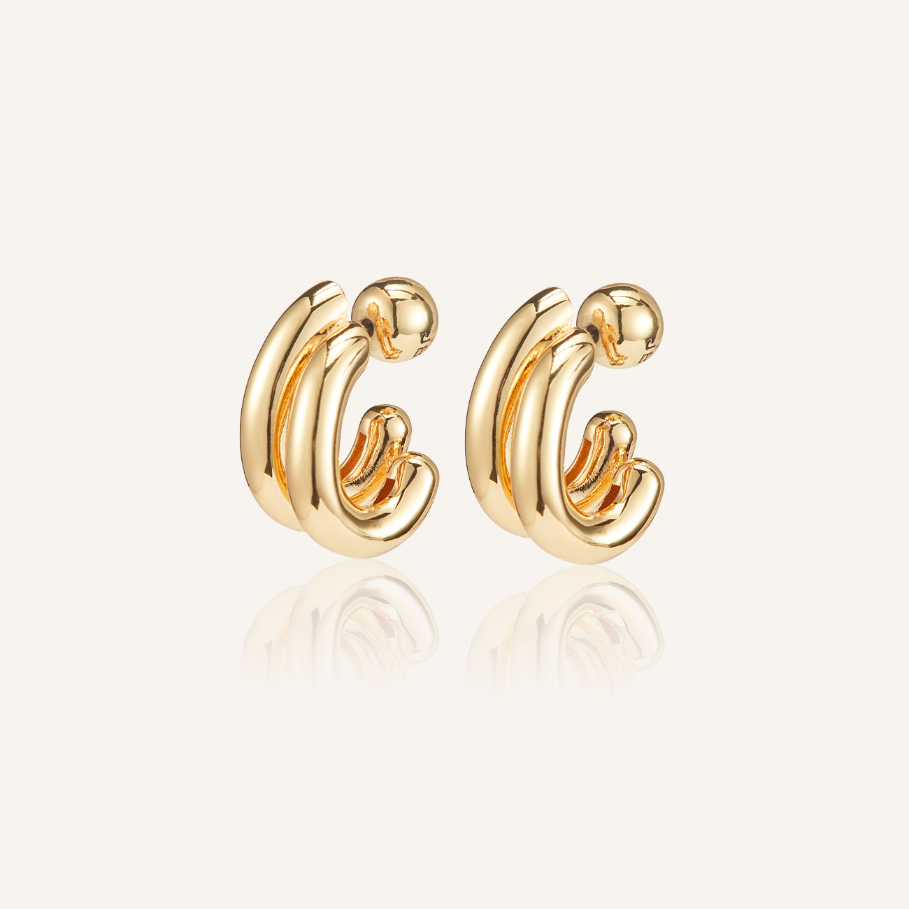Gold Plated Florence Double Hoops