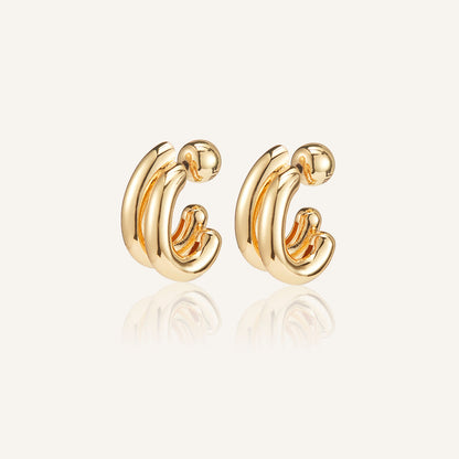Gold Plated Florence Double Hoops