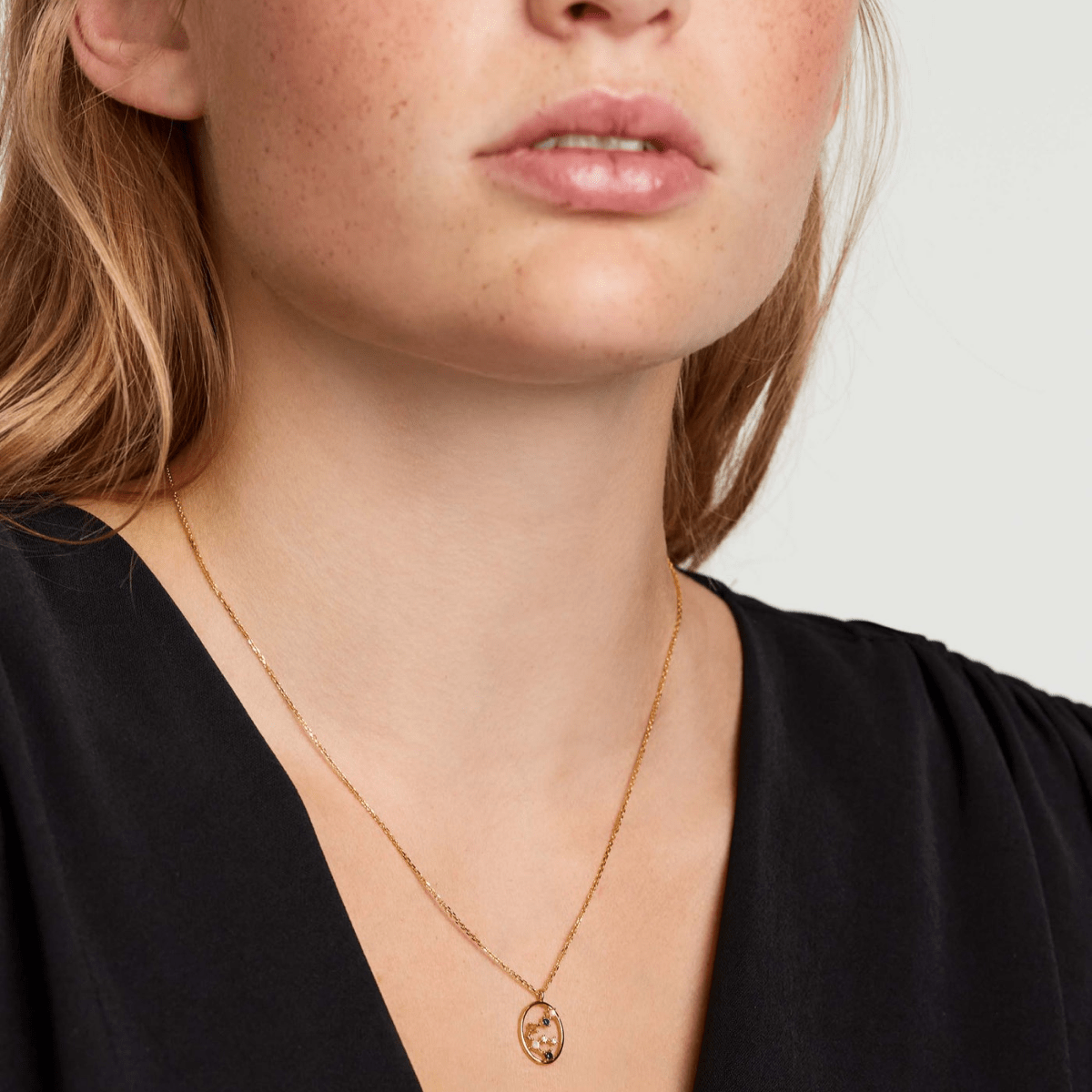 Aquarius Oval Gemstone Pendant
