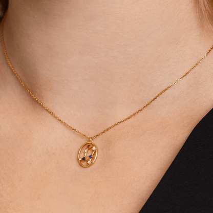Gemini Oval Gemstone Pendant