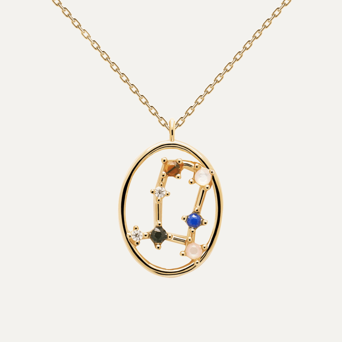 Gemini Oval Gemstone Pendant
