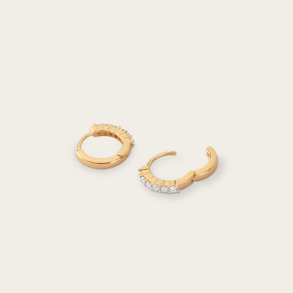 Gold Diamond Pave Huggie