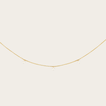 Gold Tri-diamond Necklace