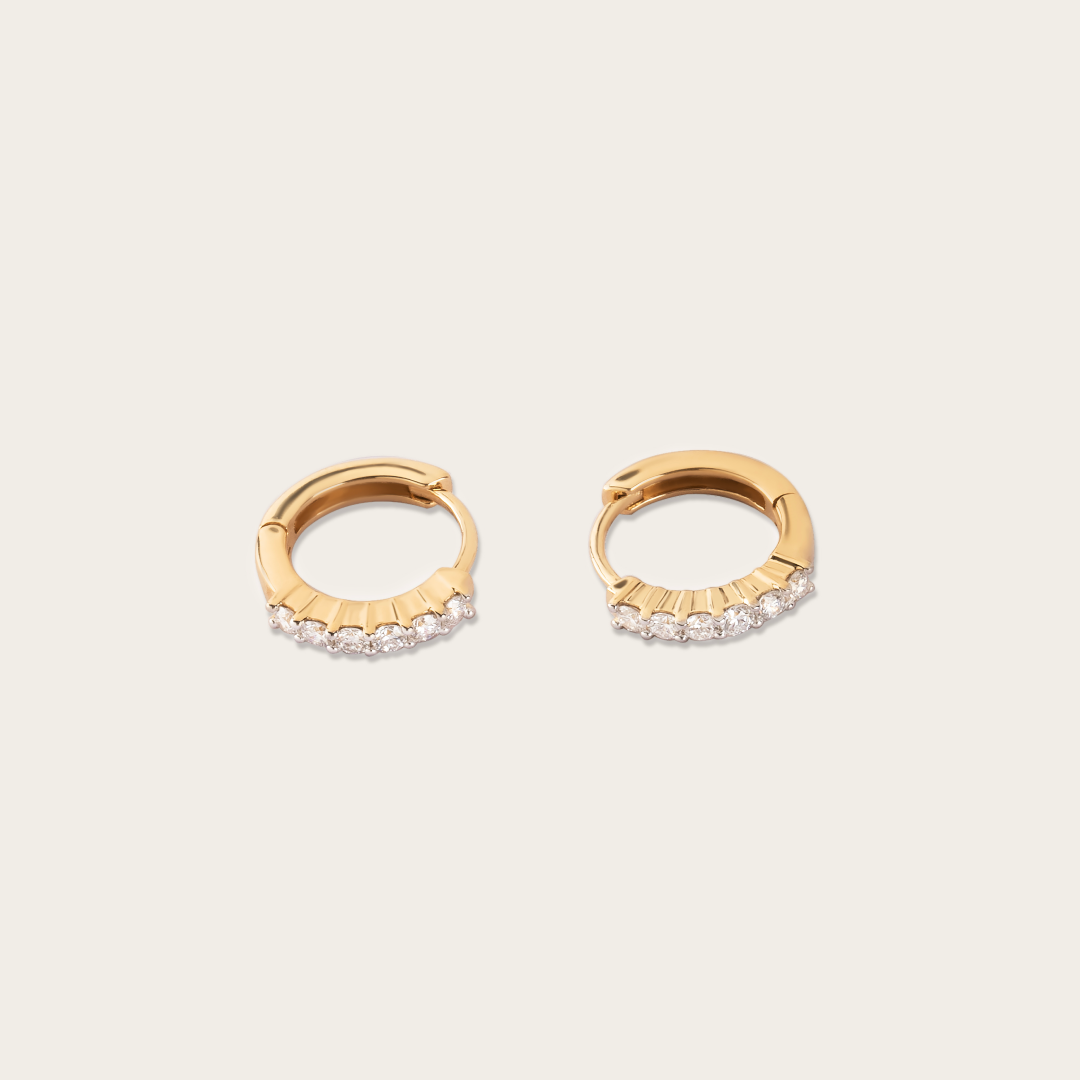 Gold Diamond Pave Huggie