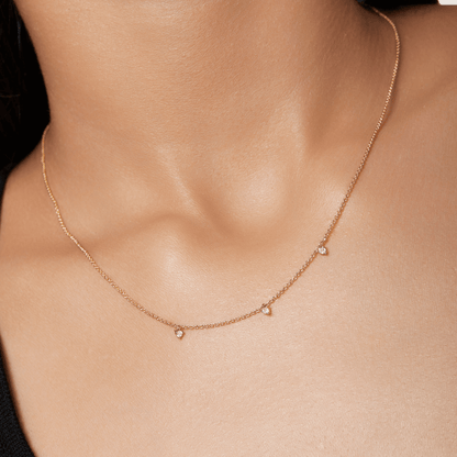 Gold Tri-diamond Necklace