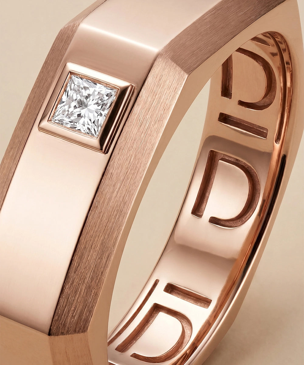 Modern Diamond Signet Ring