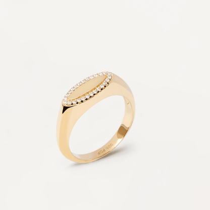 Zirconia Lace Engravable Ring