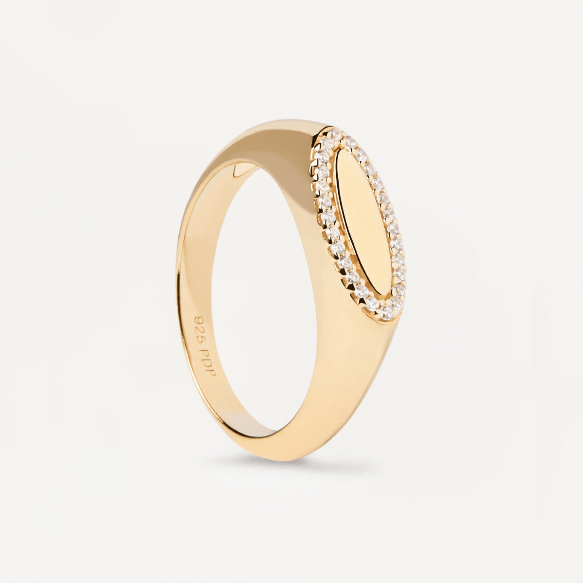 Zirconia Lace Engravable Ring