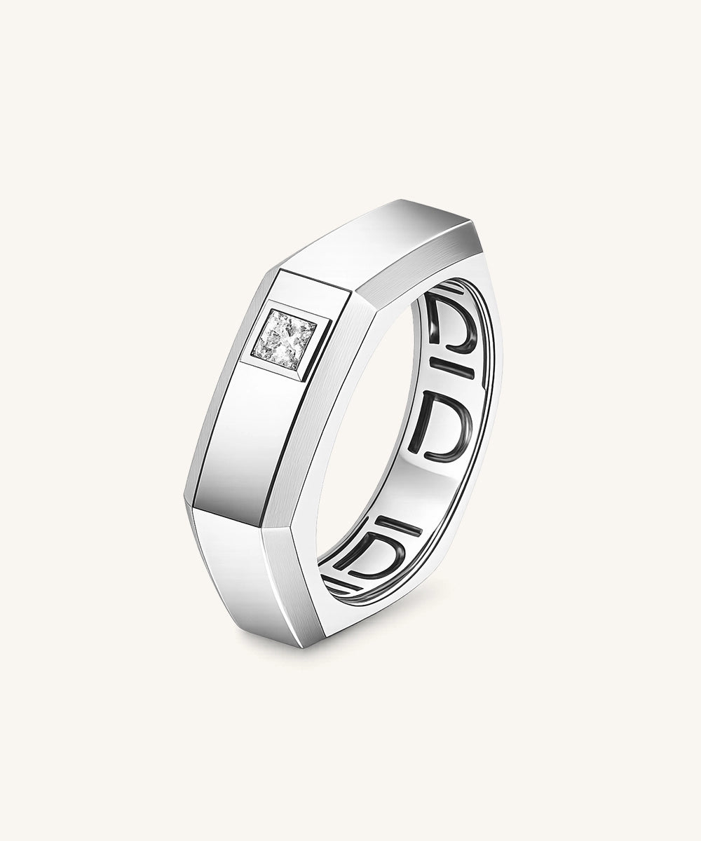 Modern Diamond Signet Ring