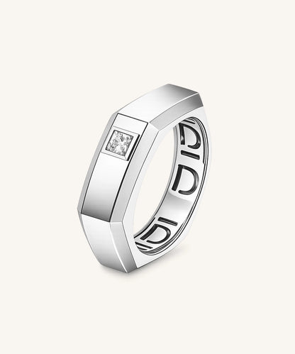 Modern Diamond Signet Ring